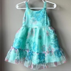 Baby blue Floral Party Dress for Toddler
